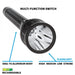 Bayco Full Size LED Metal LED Flashlight Rechargeable Multi-Function-Black (NSR-9746XL)