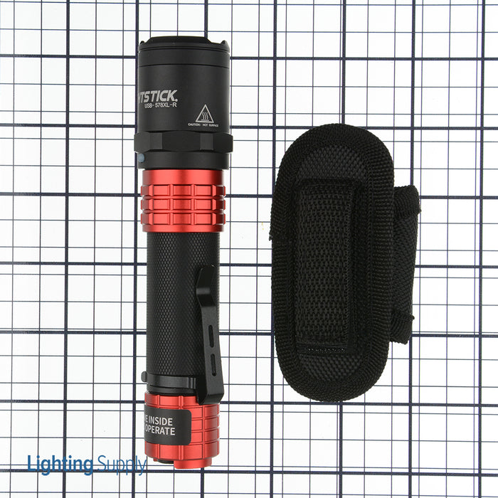 Nightstick Metal Dual-Light Rechargeable Flashlight-Red (USB-578XL-R)