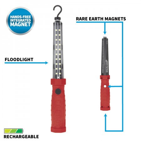 Nightstick Multi-Purpose Rechargeable Floodlight With Magnetic Hooks And Replaceable Lens-Red (NSR-2168R)