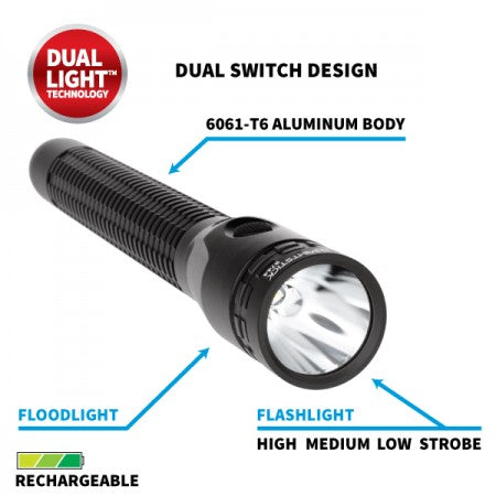 Bayco Xtreme Lumens Metal Multi-Function Rechargeable Full-Size LED Flashlight-Black (NSR-9744XL)