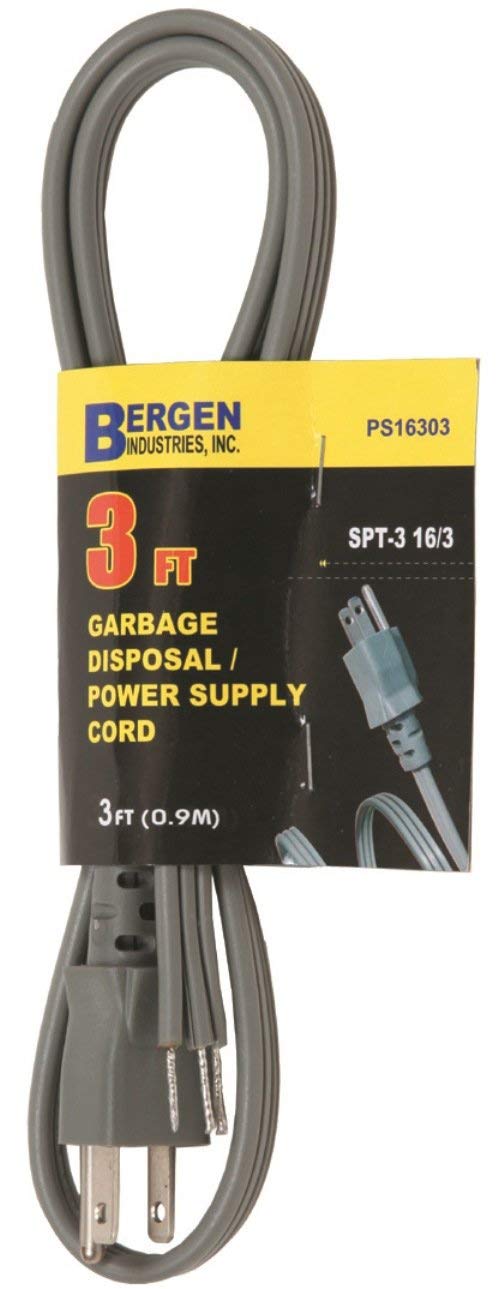 Bergen Power Supply SPT-3 Gray Garbage Disposal 3 Foot 16/3 (PS16303)