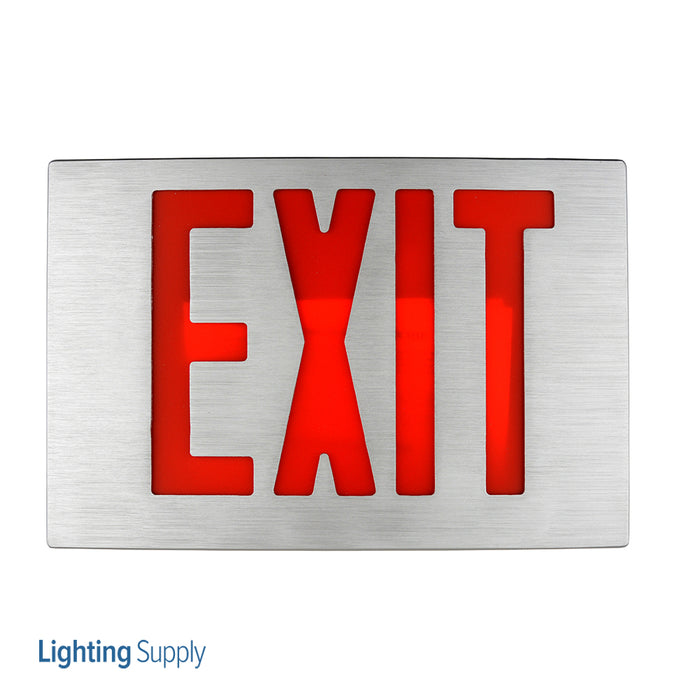 Best Lighting Products Die-Cast Aluminum Exit Sign Single Face Red Letters Aluminum Housing Aluminum Face Panel Battery Backup Self-Diagnostics (NYKXTEU1RAAEMSDT)