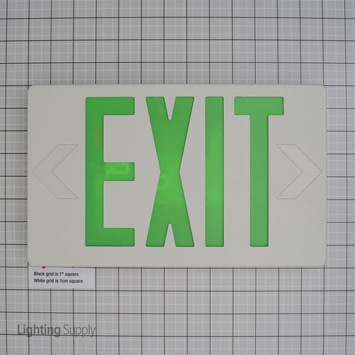 Best Lighting Products LED Double Faced White Exit Sign With Green Letters Battery Backup (EZXTEU2GW-EM)