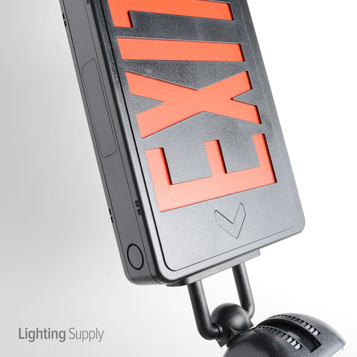 Best Lighting Products LED Exit/Emergency Combination Fixture Black With Red Lettering 120/277V Remote Capable LED Heads (LEDCXTEU2RB-RC)