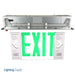 Best Lighting Products LED Single Faced Clear Recessed Edge Lit Exit Sign With Green Letters Battery Backup (RELZXTE1GCAEM)