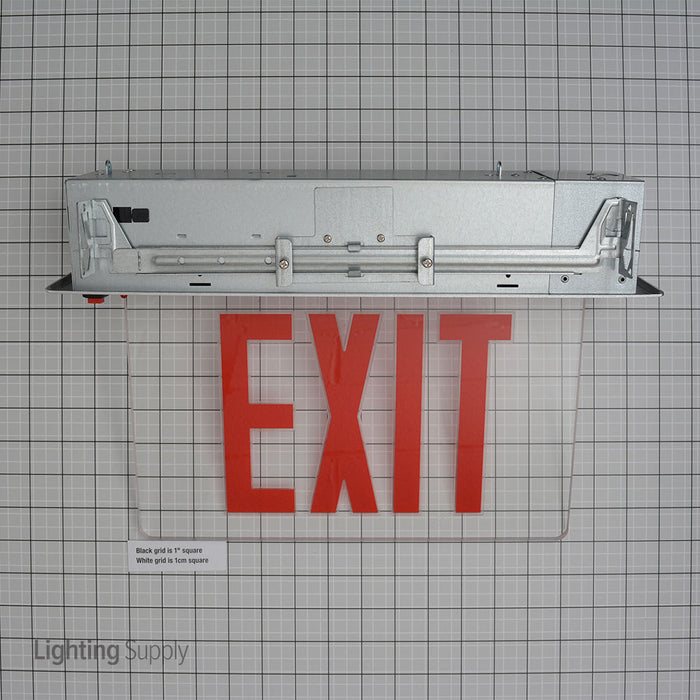 Recessed Lettering Sign Standard-BL RELZXTE1RCAEM LED Recessed Edge Lit Exit Sign — Lighting Supply