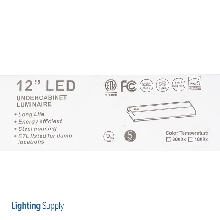 Best Lighting Products LED Under-Cabinet ECO White MV 12 Inch X 3.5 Inch X 1 Inch Fixture (LEDUC-E12-3K)