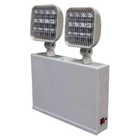 Best Lighting Products New York City Approved Steel Emergency Unit 2 Integral Heads 7.5W Remote Capacity White Housing (PRLEDNYDXR-82)