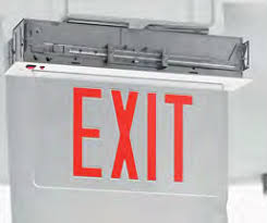 Best Lighting Products REC Edge LIT Single Face Clear Red Letters White Trim Exit Sign (RELZXTE1RCWEM)
