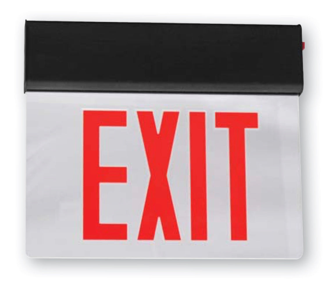 Exit Sign Edge Standard-BL ELXTEU1RMAEM Surface Mounted Edge Lit Exit Sign — Lighting ...