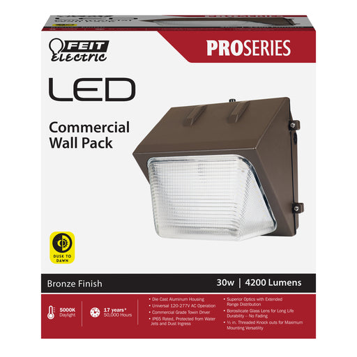 Feit Electric 8.5 Inch 30W Commercial LED Wall Pack Security Light (S8.5CWPK/850/BZ)