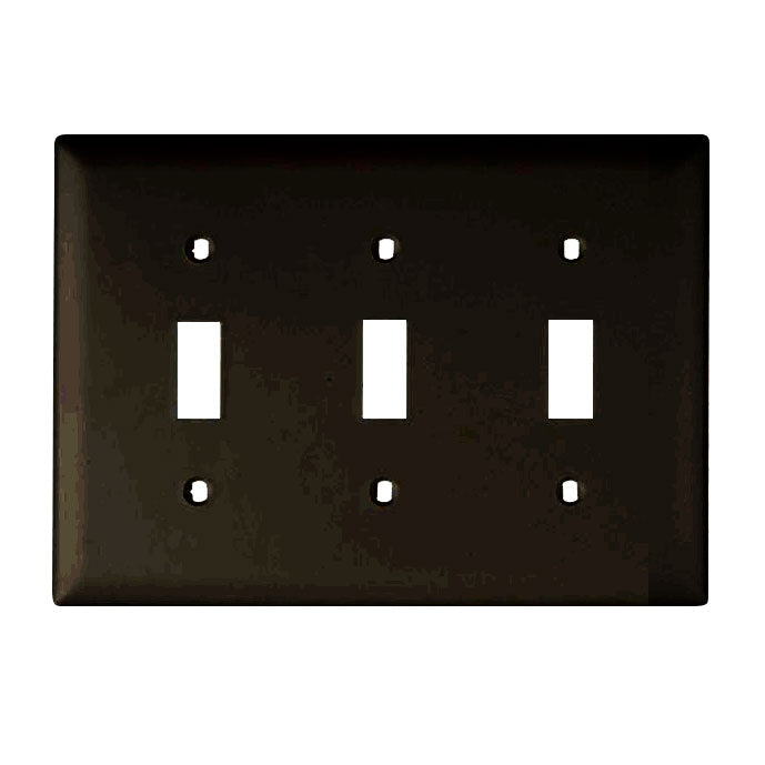 Pass And Seymour Trademaster Plate 3-Gang 3 Toggle Black (TP3BK)
