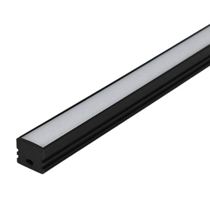 GM Lighting Extruded 6 Foot Mini-Deep Format Channel Acrylic Frosted Lens With Mounting Clips/Screws Black (LED-CHL-XD-MD-6-B)