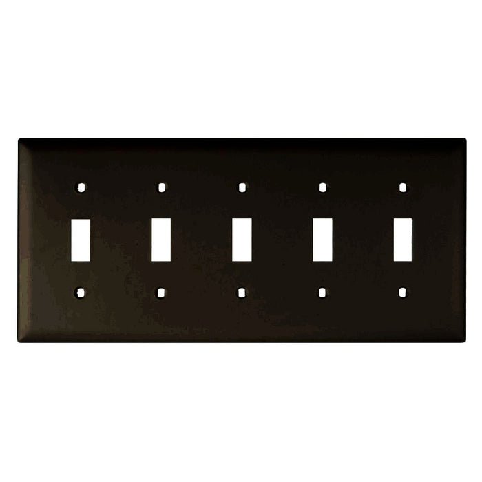 Pass And Seymour Trademaster Plate 5-Gang 5 Toggle Black (TP5BK)