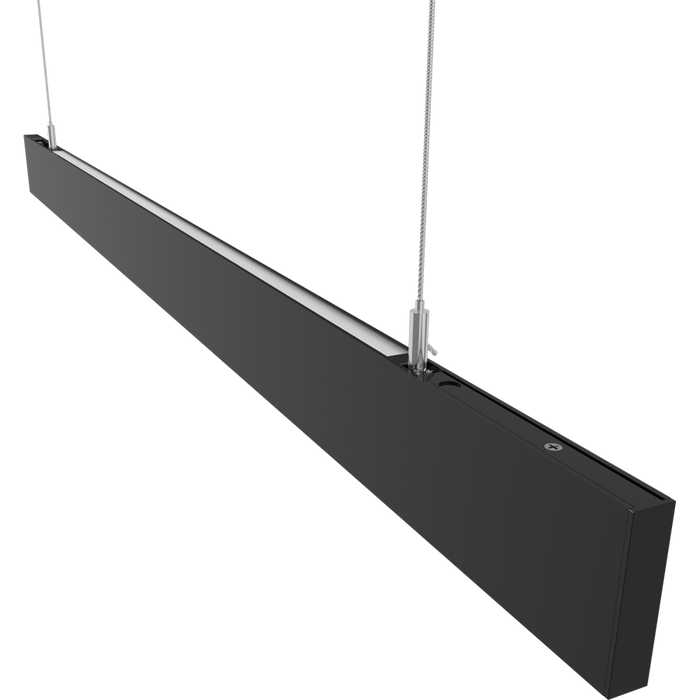 RAB BOA Edge 4 Foot Uplight/Downlight Maximum 40W CCT Selectable 3000K/3500K/4000K 120-277V 0-10V Dimming Pendant Mount Flat Black (BOAE4PUB)