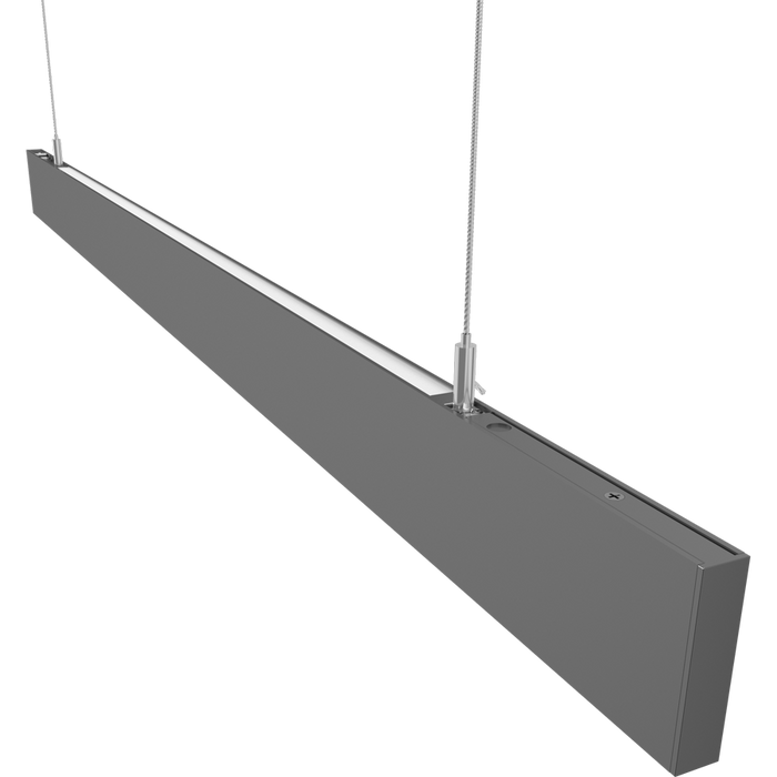 RAB BOA Edge 4 Foot Uplight/Downlight Maximum 40W CCT Selectable 3000K/3500K/4000K 120-277V 0-10V Dimming Pendant Mount Flat Silver (BOAE4PUS)