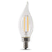 Feit Electric 500Lm 5000K Dimmable Flame Tip Filament LED Bulb 5.5W 120V 2-Pack (BPCFC60950CAFIL/2/RP)