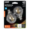 Feit Electric 500Lm 2700K Dimmable LED Filament Bulb G16.5 5.5W 120V 2-Pack (BPG1660927CAFIL/2/RP)