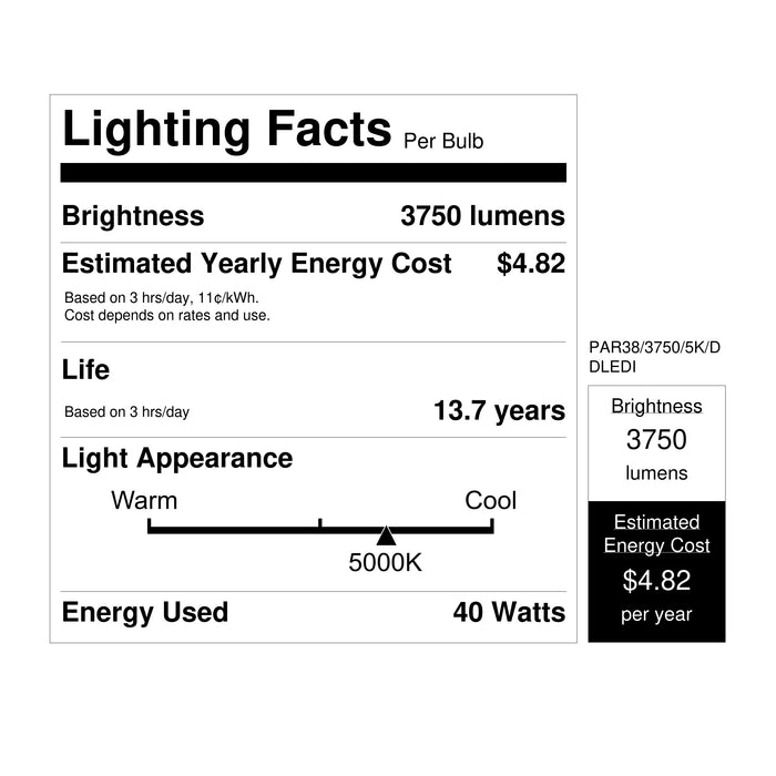 Feit Electric 40W [250W Equivalent] Daylight 5000K E26 Base Non-Dimmable Dusk To Dawn PAR38 LED Bulb (PAR38/3750/5K/DDLEDI)