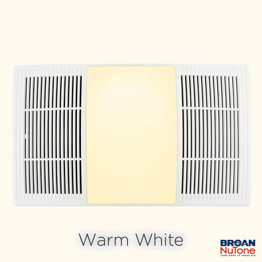 Broan-NuTone 100/110 CFM Size Heater Exhaust Cover Upgrade With Dimmable LED And Color Adjustable CCT Lighting (FG110HBS)