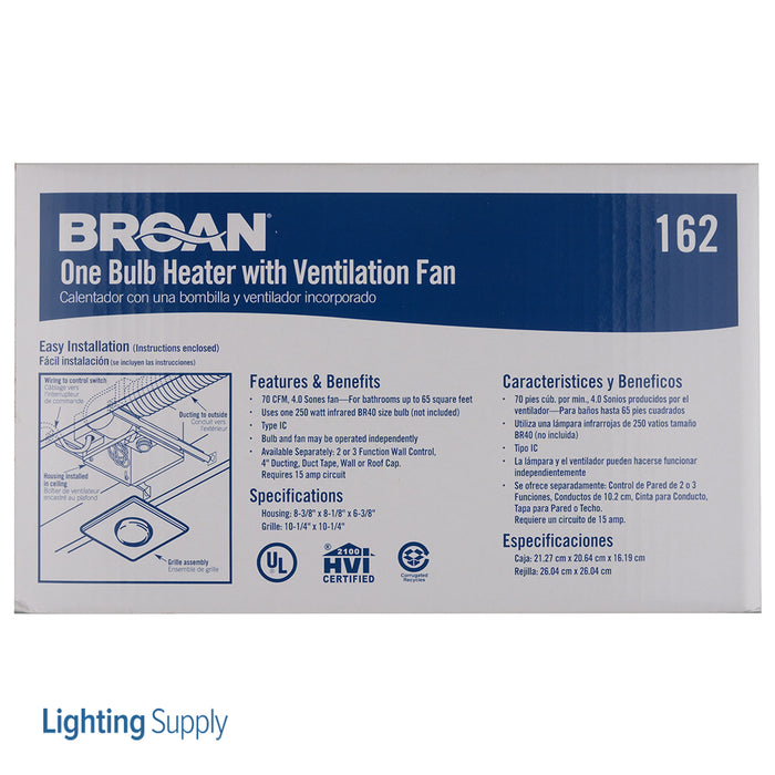 Broan-NuTone 162 Bulb Heater (With Fan) (162)