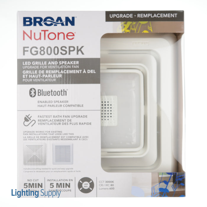 Broan-NuTone Broan Sensonic Quick Installation Bathroom Exhaust Fan Grille With An LED Light And Speaker 4-Pack (FG800SPK)
