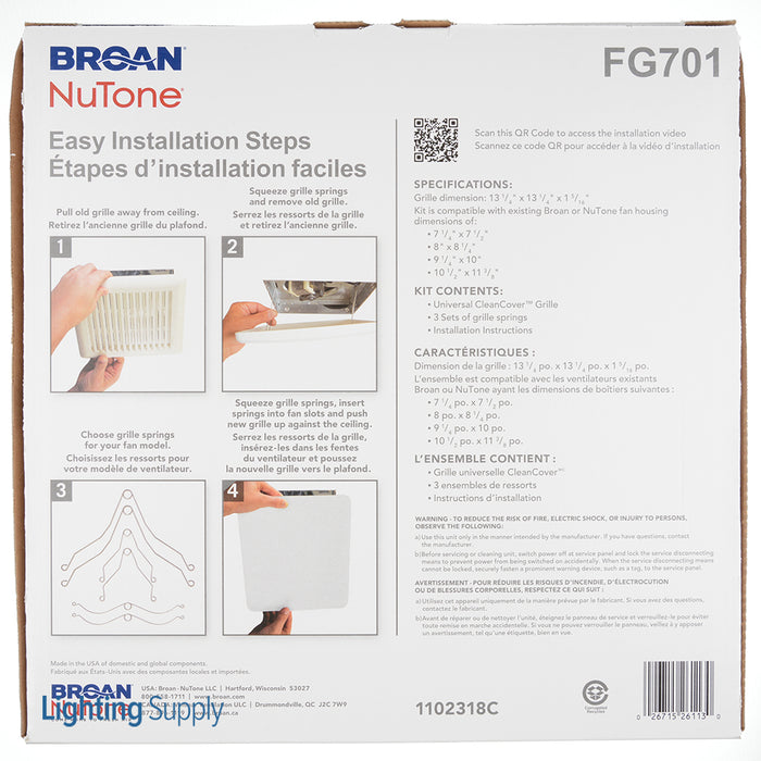 Broan-NuTone Broan Universal Clean Cover Upgrade Multi-Pack (FG701)