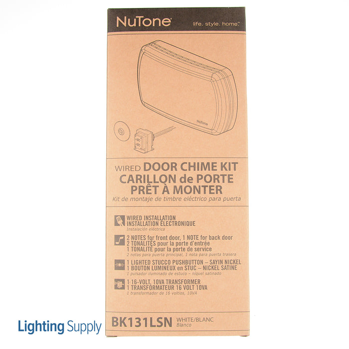 Broan-NuTone Chime 1 Lighted Stucco Pushbutton In Satin Nickel 1 Standard Transformer (BK131LSN)