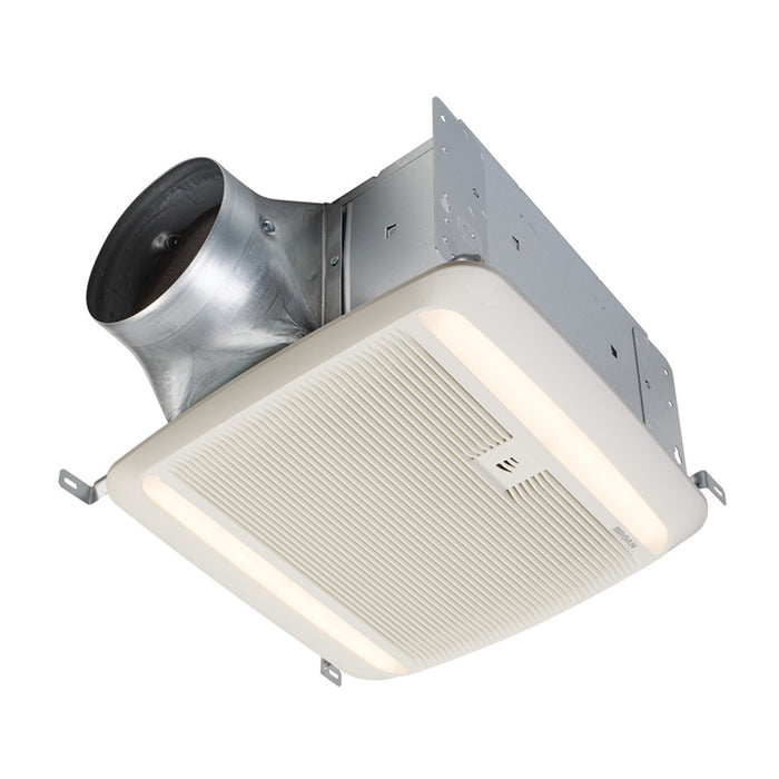 Broan-NuTone QTDC Series Bathroom Exhaust Fan With Humidity Sensing LED Light And Selectable 150 130 Or 110 CFM Energy Star Certified (QTXE110150DCSL)