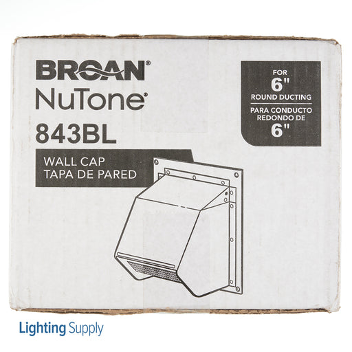 Broan-NuTone Wall Cap Black For 6 Inch Round Duct (843BL)