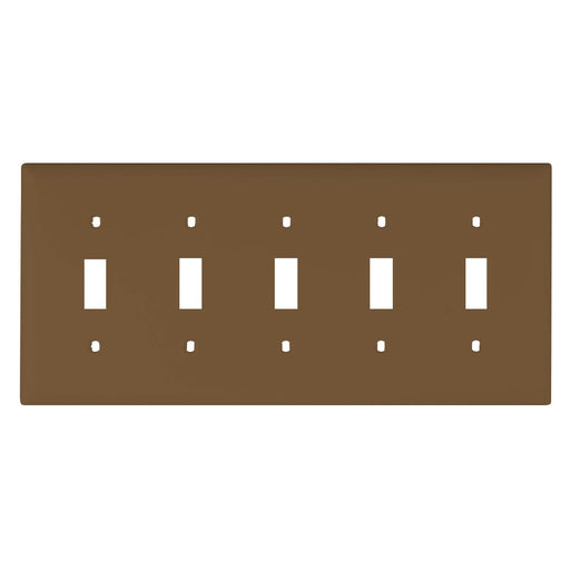Pass And Seymour Trademaster Plate 5-Gang 5 Toggle Brown (TP5)