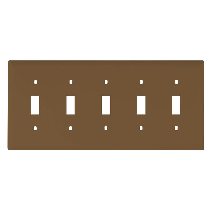 Pass And Seymour Trademaster Plate 5-Gang 5 Toggle Brown (TP5)