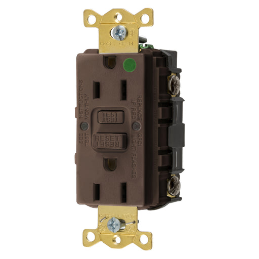 Bryant 15A Commercial Hospital Grade Self-Test Ground Fault Receptacle Brown (GFST82)