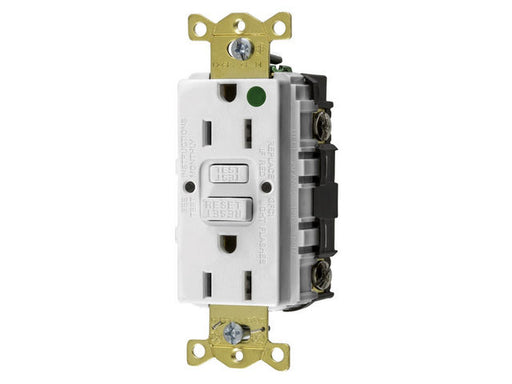 Bryant 15A Commercial Hospital Grade Self-Test Ground Fault Receptacle White (GFST82W)
