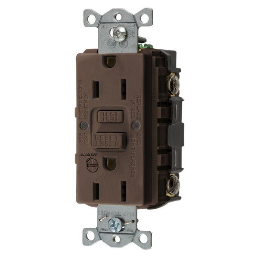 Bryant 15A Commercial Self-Test Alarm Ground Fault Receptacle Brown (GFRST15B)