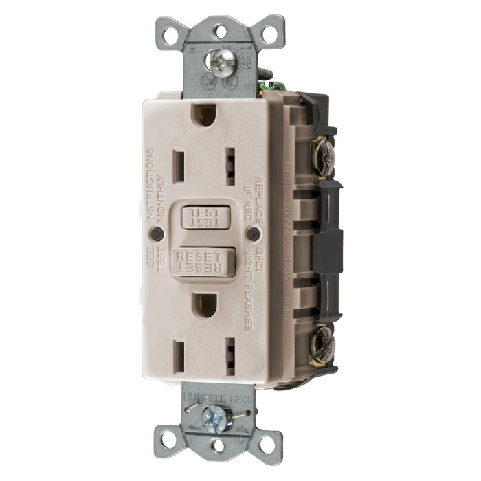 Bryant 15A Commercial Self-Test Ground Fault Receptacle Light Almond 3-Pack (GFRST15LA3)