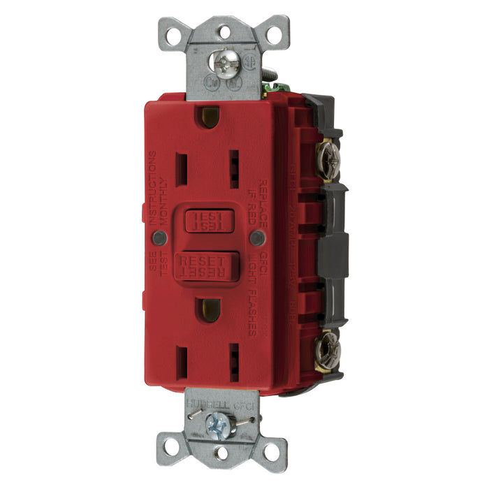Bryant 15A Commercial Self-Test Ground Fault Receptacle Red (GFRST15R)