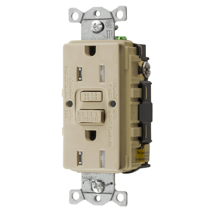 Bryant 15A Commercial Self-Test Tamper-Resistant Ground Fault Receptacle Ivory (GFTRST15I)