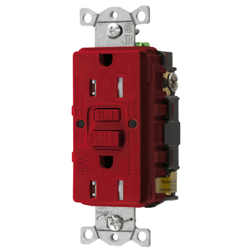 Bryant 15A Commercial Self-Test Tamper Resistant/Weather Resistant Ground Fault Receptacle Red (GFTWRST15R)