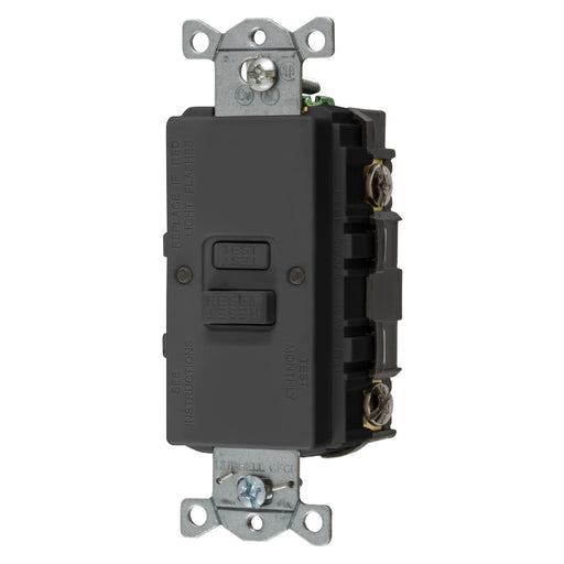 Bryant 20A Commercial Self-Test Faceless Ground Fault Receptacle Black (GFBFST20BK)