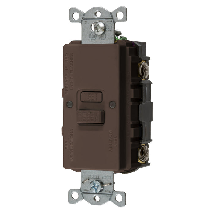 Bryant 20A Commercial Self-Test Faceless Ground Fault Receptacle Brown (GFBFST20)