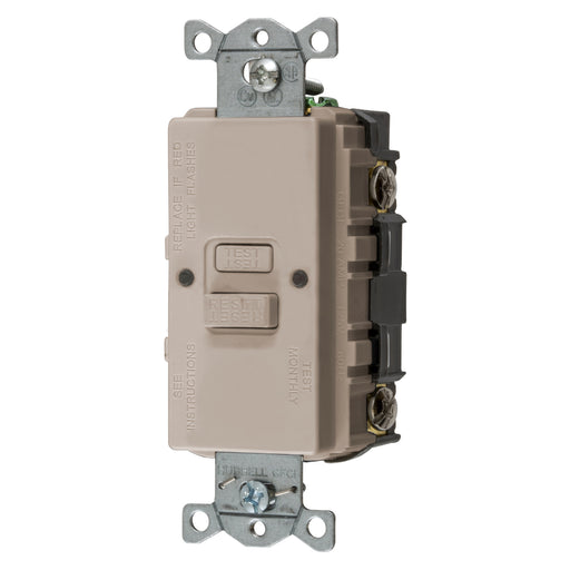 Bryant 20A Commercial Self-Test Faceless Ground Fault Receptacle Light Almond (GFBFST20LA)