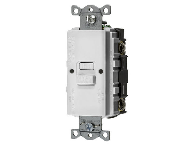 Bryant 20A Commercial Self-Test Faceless Ground Fault Receptacle White (GFBFST20W)