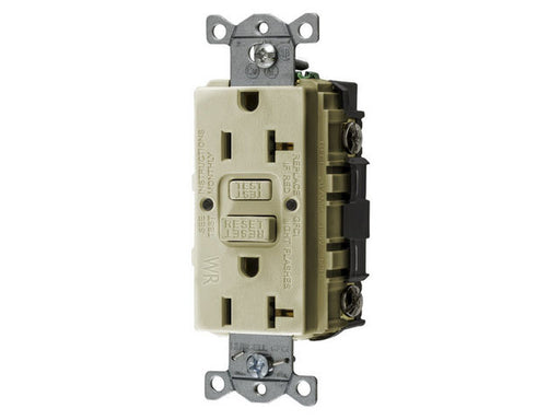 Bryant 20A Commercial Self-Test Weather Resistant Ground Fault Receptacle Ivory (GFWRST20I)