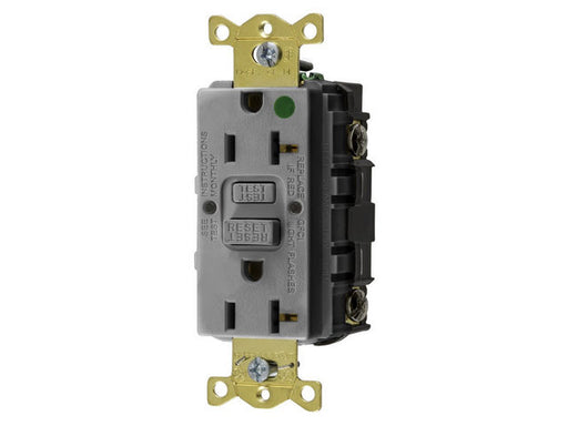 Bryant 20A Commercial Hospital Grade Self-Test Ground Fault Receptacle Gray (GFST83GY)