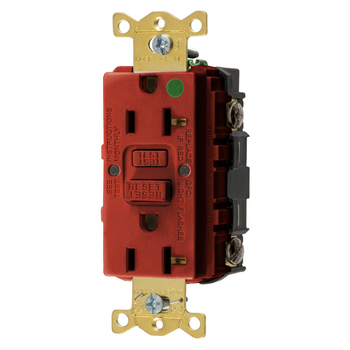 Bryant 20A Commercial Hospital Grade Self-Test Ground Fault Receptacle Red (GFST83R)