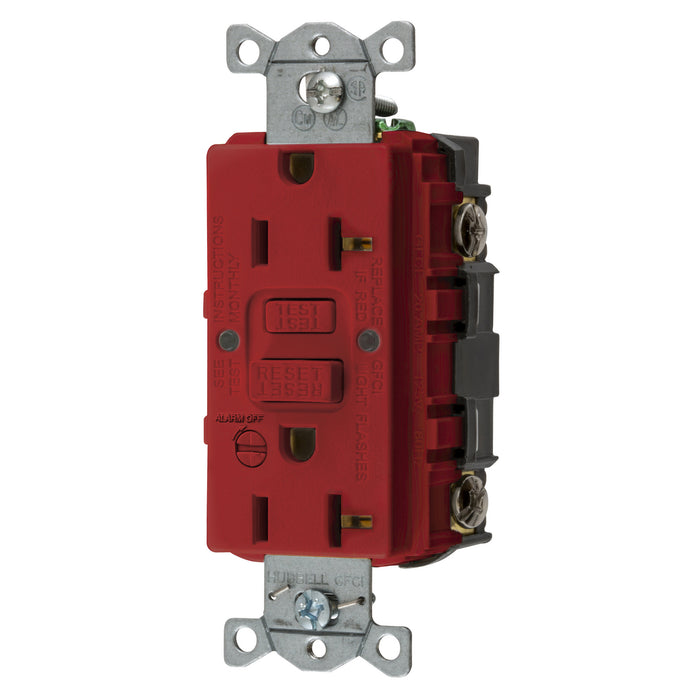 Bryant 20A Commercial Self-Test Alarm Ground Fault Receptacle LT Red (GFRST20RB)