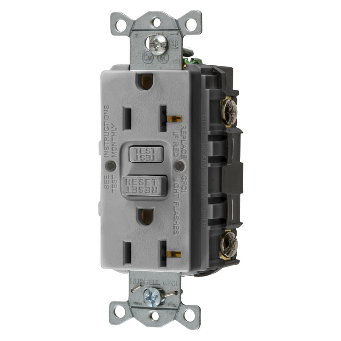 Bryant 20A Commercial Self-Test Ground Fault Receptacle Gray (GFRST20GY)