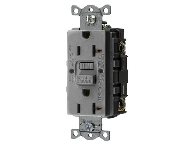 Bryant 20A Commercial Self-Test Ground Fault Receptacle Gray (GFRST20GY)