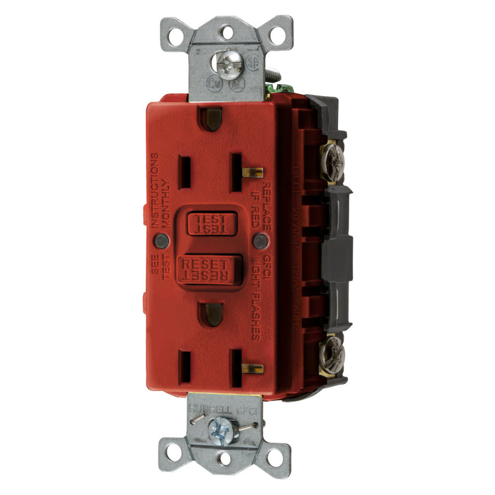 Bryant 20A Commercial Self-Test Ground Fault Receptacle Red (GFRST20R)